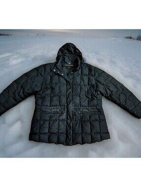 Tommy Hilfiger Down Puffer Jacket Black Womens XXL 2XL Winter Hooded Quilted